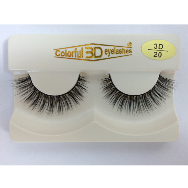 Stock wholesale 3D silk eyelash colorful E03